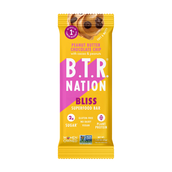 B.T.R Bar Peanut Butter Chocolate Chip Superfood Nut Butter Bar