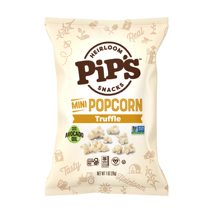 Heirloom Pip's Snacks Truffle Mini Popcorn 1oz Vegan Gluten-Free