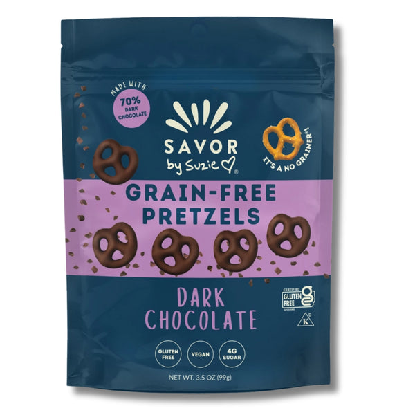 Savour Street Foods Bretzels au chocolat noir 5 oz sans gluten