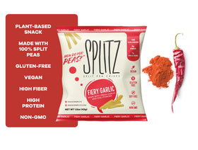 Splitz | Fiery Garlic Split Pea Crisps | Vegan Gluten-Free 1.5oz