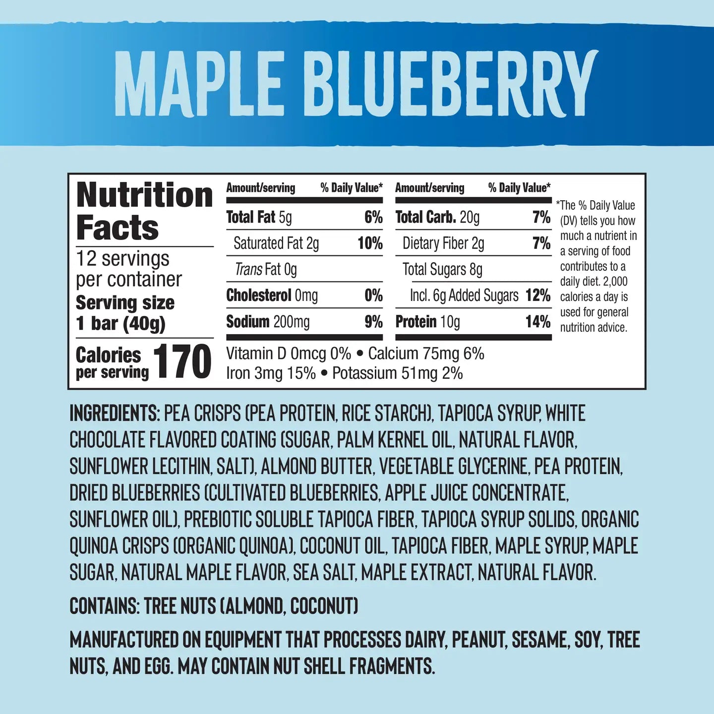 Mezcla | Maple Blueberry | Vegan Plant Protein Bar - 1.40 oz