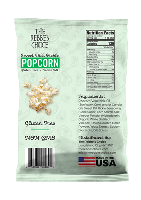 The Rebbe's Choice | Sweet Dill Pickle Popcorn | Gluten Free 1oz