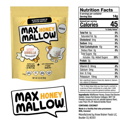 Max Mallow Honey | Very Vanilla Mini Marshmallows Gluten-Free