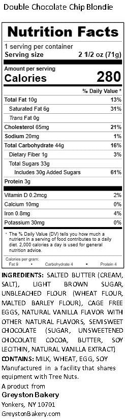 Greyston Bakery Inc | Double Chocolate Chip Blondie 2.5oz