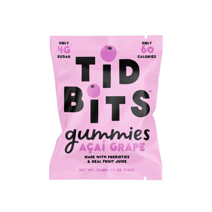 TiDBiTS Candy Acai Grape Gummies | Low Sugar 1.4oz