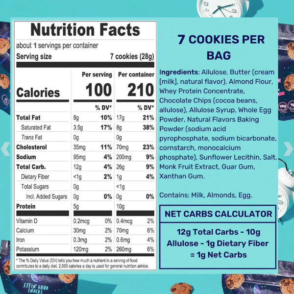 Better Than Good | Effin Good Protein Chocolate Chip Cookies | Gluten-Free 1oz