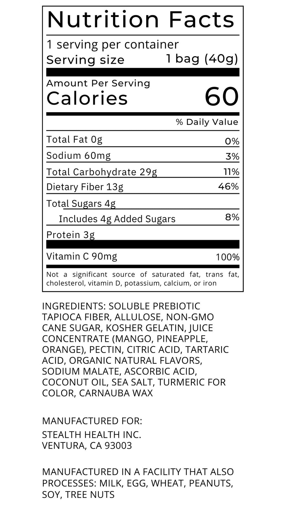 TiDBiTS Candy Tropical Citrus Gummies | Low Sugar 1.4oz