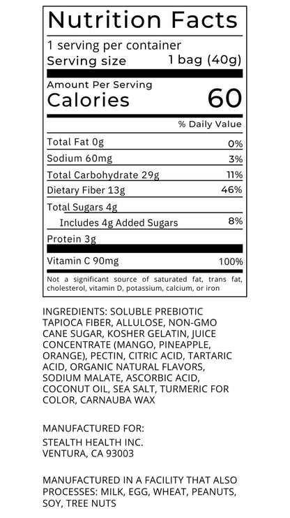 TiDBiTS Candy Tropical Citrus Gummies | Low Sugar 1.4oz