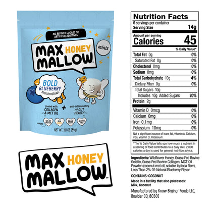 Max Mallow Honey | Bold Blueberry Mini Marshmallows Gluten-Free