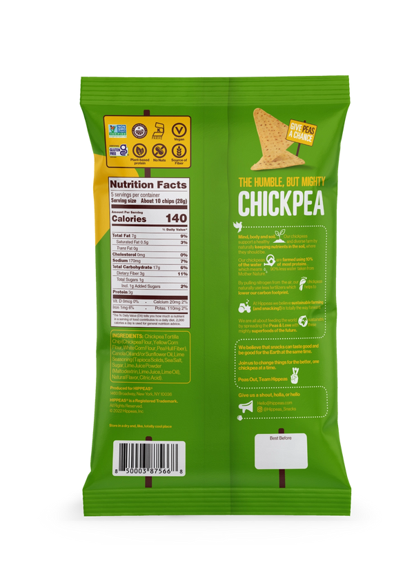 HIPPEAS | Sea Salt & Lime Chickpea Tortilla Chips 5oz | Gluten-Free Vegan