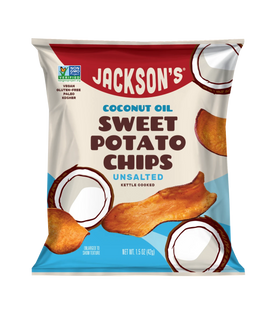 Jackson | Chips de batata sin sal con aceite de coco | Kosher vegano 1.5oz