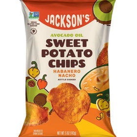 Jackson | Chips de batata Habanero Nacho con aceite de aguacate | Kosher vegano 5oz