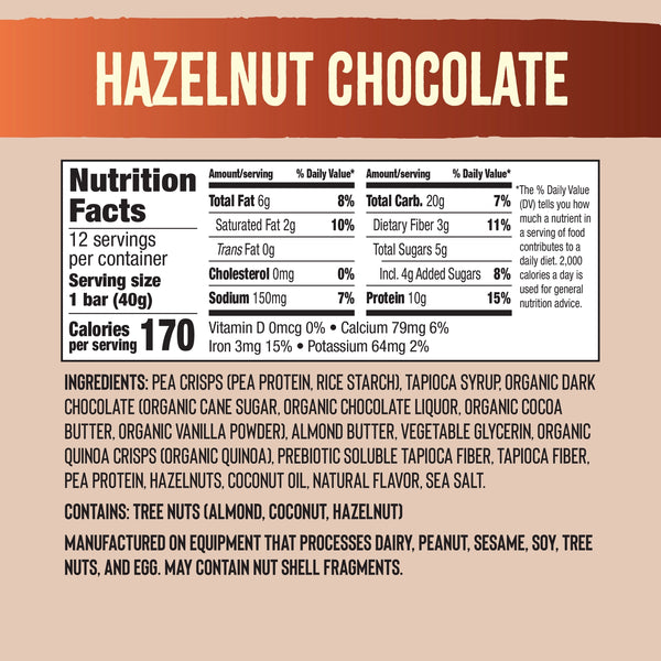 Mezcla | Hazelnut Chocolate | Vegan Plant Protein Bar - 1.40 oz