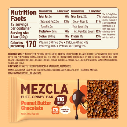 Mezcla | Peanut Butter Chocolate | Vegan Plant Protein Bar - 1.4oz