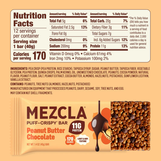 Mezcla | Peanut Butter Chocolate | Vegan Plant Protein Bar - 1.4oz