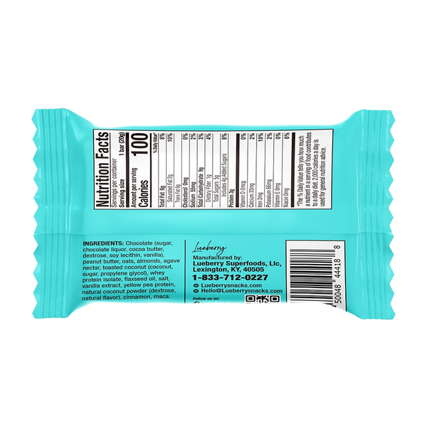 Lueberry Super Snack | Mini Roasted Coconut Bar 0.71oz Gluten-Free