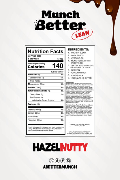 Munch Better Lean | Hazelnutty Protein Brownie | Gluten Free 1.2oz