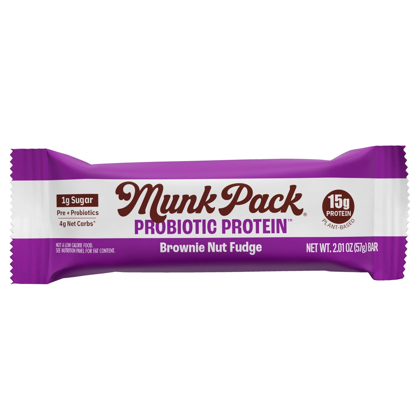 Munk Pack | Probiotic Protein Brownie Nut Fudge Bar | Gluten-Free Keto Friendly (2.01oz)