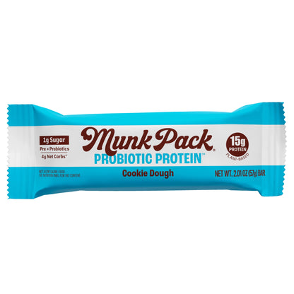 Munk Pack | Probiotic Protein Cookie Dough Bar | Gluten-Free Keto Friendly (2.01oz)