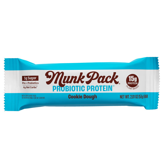 Munk Pack | Probiotic Protein Cookie Dough Bar | Gluten-Free Keto Friendly (2.01oz)