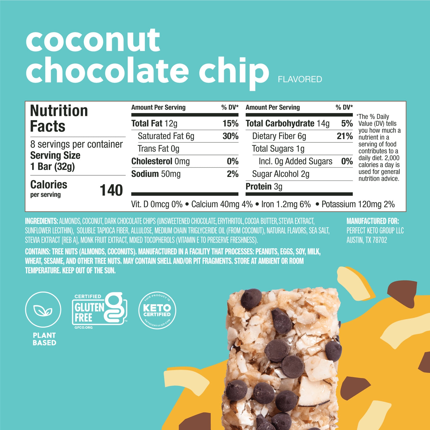 Perfect Keto Nolabar Coconut Chocolate Chip