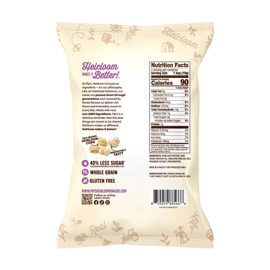 Heirloom Pip's Snacks Kettle Corn Popcorn 0.67oz Vegan Gluten-Free