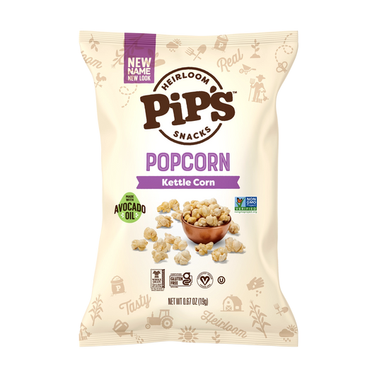 Heirloom Pip's Snacks Kettle Corn Popcorn 0.67oz Vegan Gluten-Free