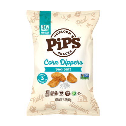 Heirloom Pip's Snacks Sea Salt Corn Dippers 1.75oz Vegan Gluten-Free
