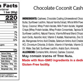 Betty's Lou Inc | Stabilyze Dark Choc Coconut Cashew | Gluten-Free Low Sugar