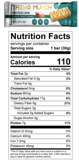 Taiyo Munch | Apple & Salted Caramel Protein Bar