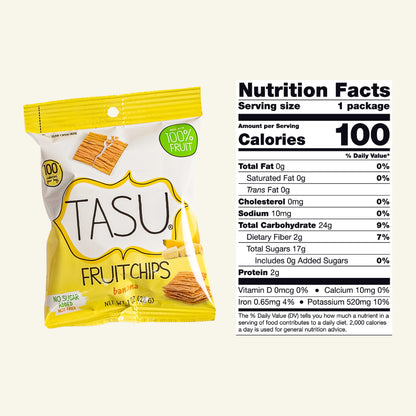 TASU | Dried Banana Fruit Chips Gluten Free Vegan 1oz