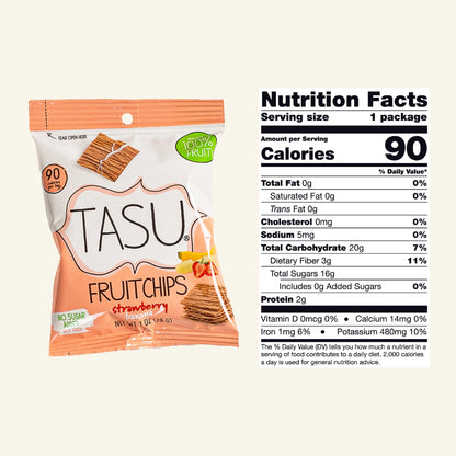 TASU | Dried Strawberry Banana Fruit Chips Gluten Free Vegan 1oz