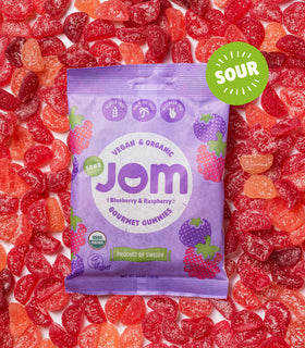 JOM Organic Blueberry & Raspberry Sour Gummy Candy 3.5oz