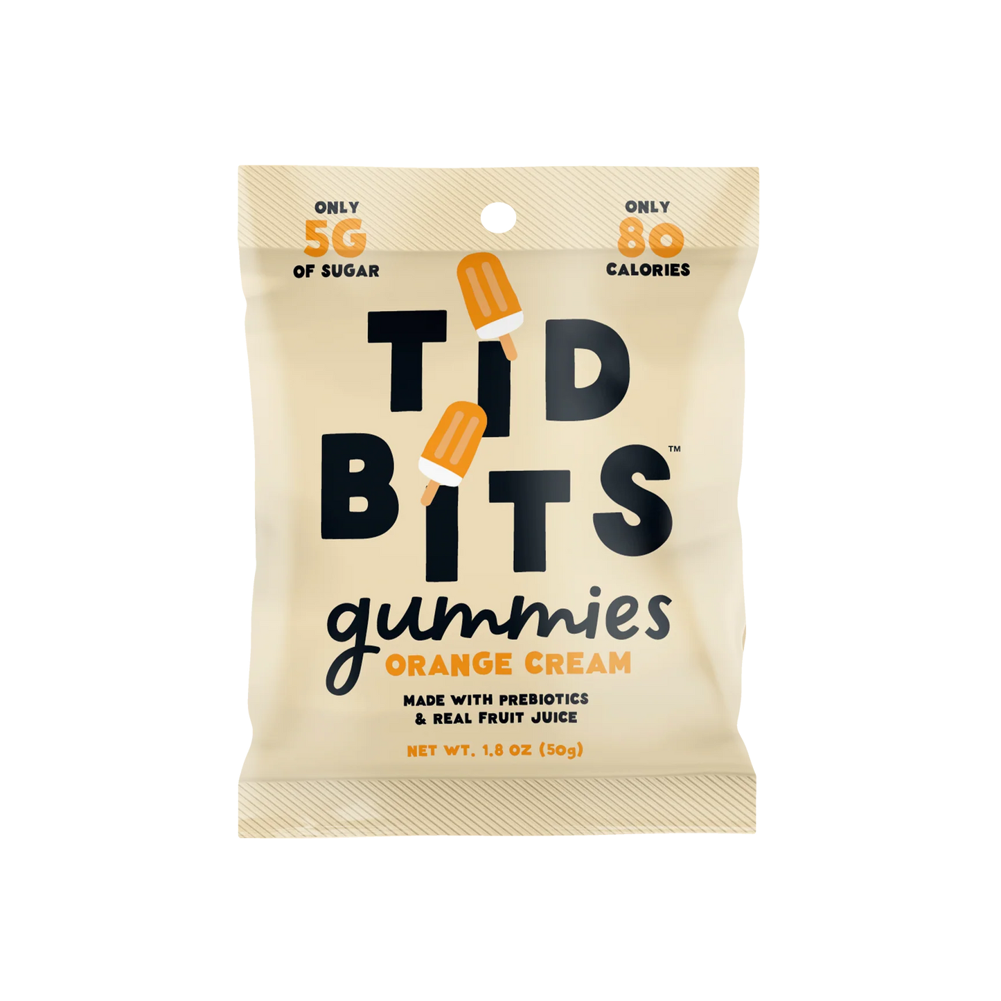 TiDBiTS Candy Orange Cream Gummies | Low Sugar 1.8oz