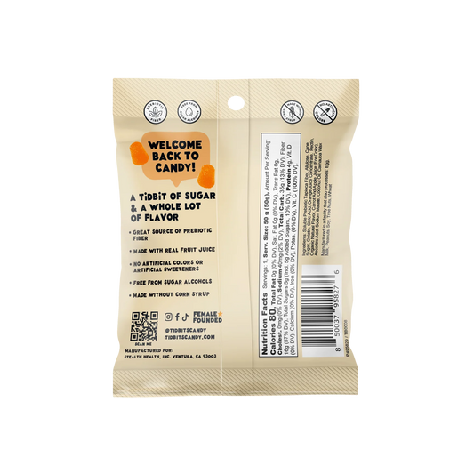 TiDBiTS Candy Orange Cream Gummies | Low Sugar 1.8oz