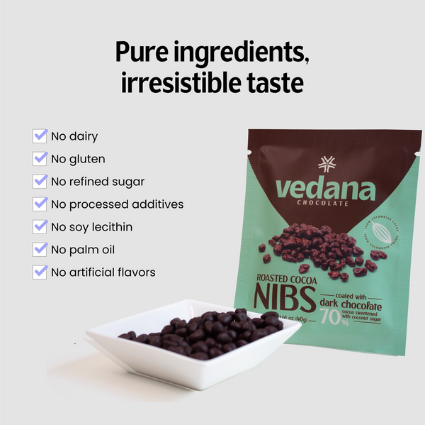 Vedana Chocolate | Extra Dark Chocolate w/ Roasted Cocoa Nibs