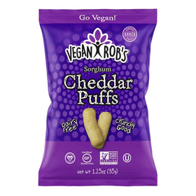 Rob vegano | Bocadillos de sorgo y queso cheddar a base de plantas 1.25 oz Sin gluten Sin lácteos