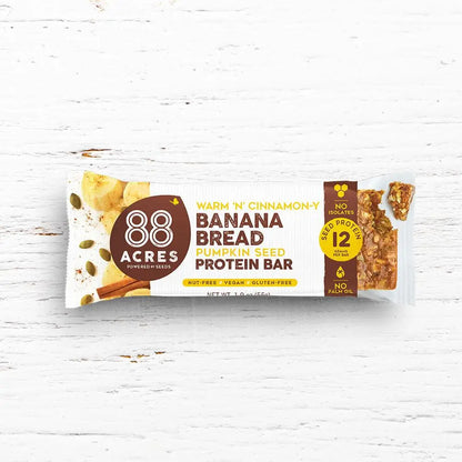 88 Acres | Plant-Based Granola Bar Banana Bread Protein Bar 1.6 oz