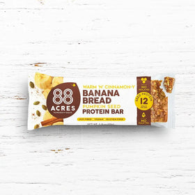 88 acres | Barra de granola a base de plantas Barra de proteína de pan de plátano 1.6 oz