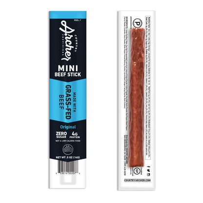 Archer | Mini Beef Sticks – 100% Grass-Fed Beef | Original (0.5 oz)