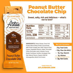 Atlas | PB y chispas de chocolate Keto sin gluten y sin lácteos (0.5 oz)