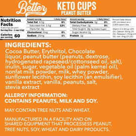 Better Than Good Foods - Tasses Keto au beurre de cacahuète (1,69 oz)