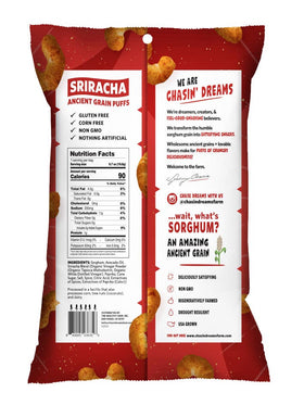 Persiguiendo sueños | Bocadillos crujientes de grano antiguo Sriracha 0.7 oz