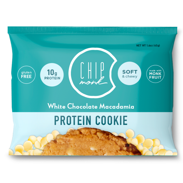 Cuisson ChipMonk | Biscuit protéiné au chocolat blanc et à la macadamia (1,6 oz)