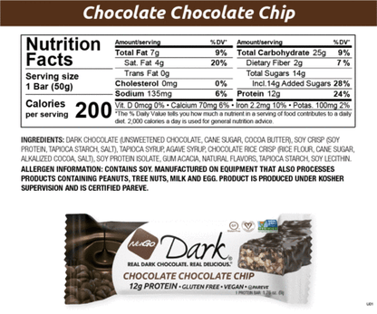 NuGo Dark  Chocolate Chocolate Chip - Snackever