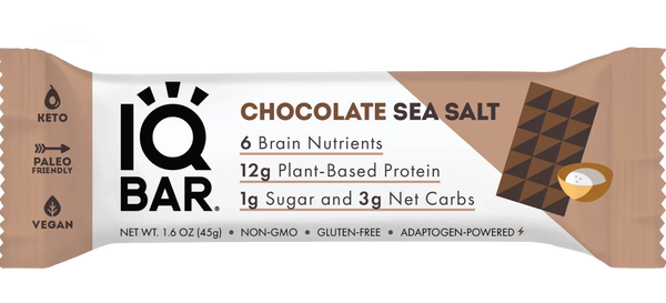 Barra de proteína cetogénica para cerebro y cuerpo IQBAR - Mar de chocolate 1.6 oz