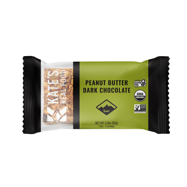La vraie nourriture de Kate | Barre de chocolat noir au beurre de cacahuète biologique sans gluten (2,2 oz)