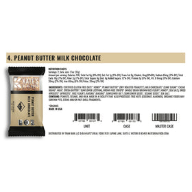 La verdadera comida de Kate | Barra de chocolate con leche y mantequilla de maní orgánica sin gluten (2.2 oz)