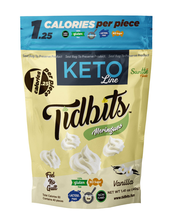 TIDBITS FUN BITES Galletas de vainilla/merengue/Galletas de comestibles KETO 1.41 oz
