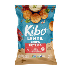 Chips de lentejas Kibo Ranch picante con 6 gramos de proteína 1 oz